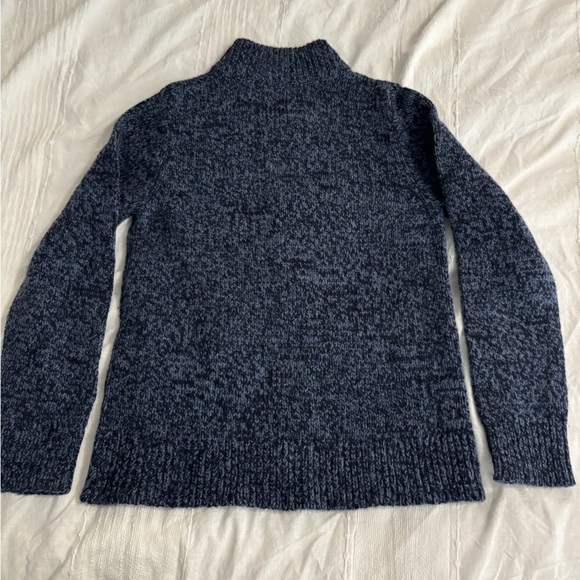 LL Bean Classic Ragg Lamb’s Wool Zip Up Sweater Small NWT Blue - Picture 2 of 9